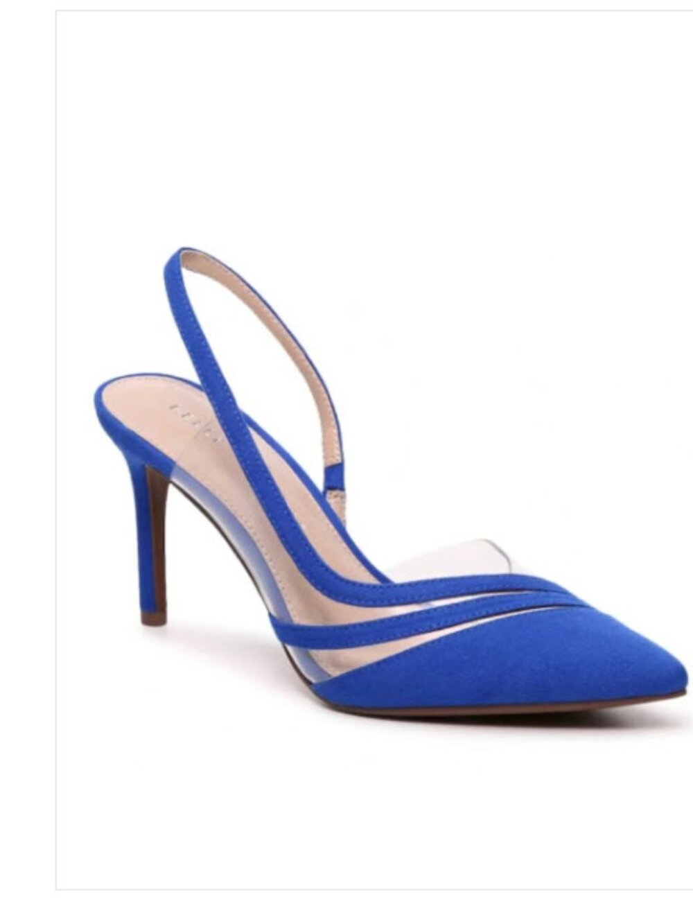 EUC Women's Kelly & Katie Clear Lucite & Blue Heels Size 7